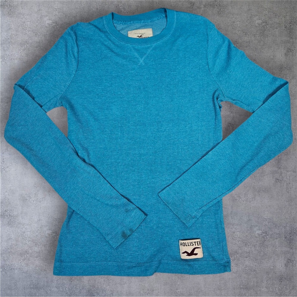Y2K Hollister California‎ Pacific Merchants Thermal Long Sleeve Top XL Blue P76